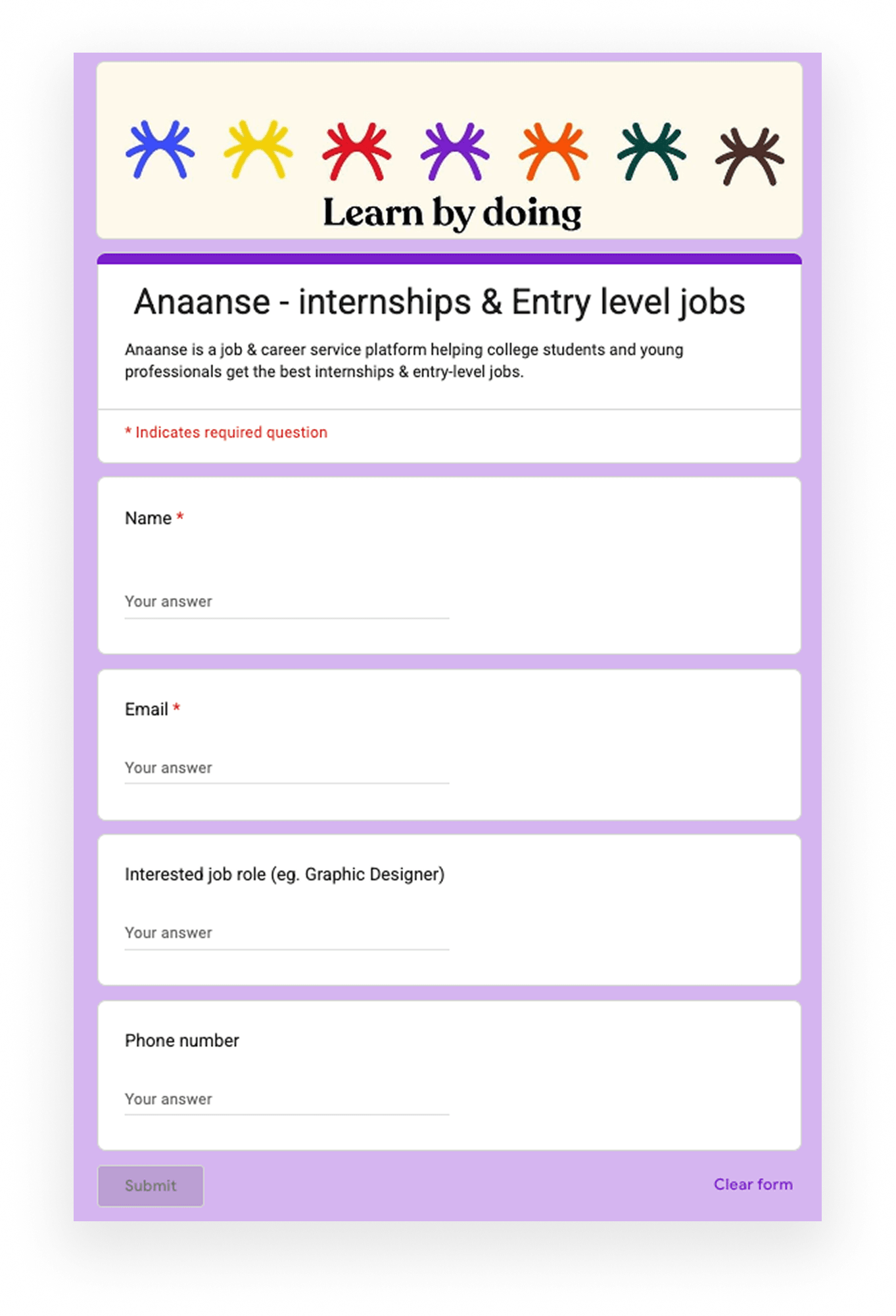 Anaanse MVP Google Form