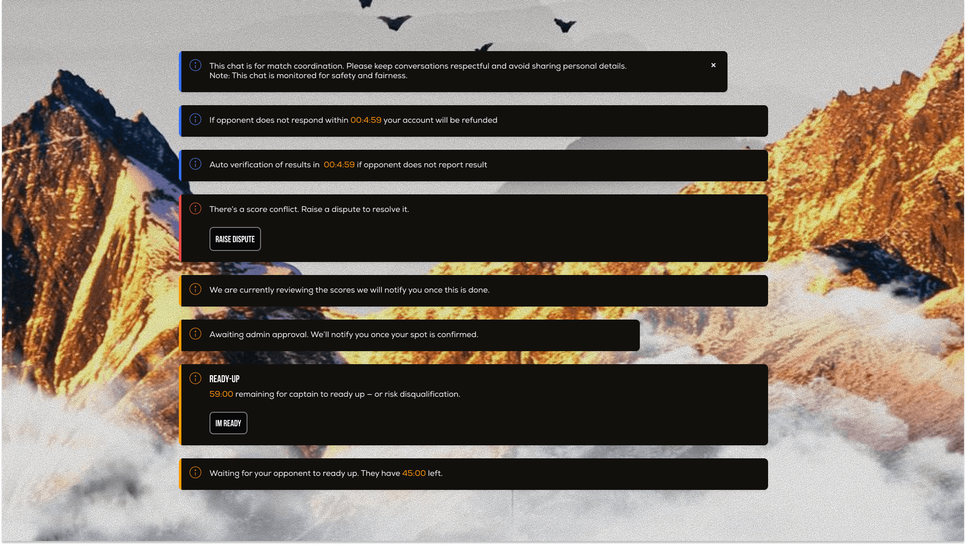 GamerzHive status banners