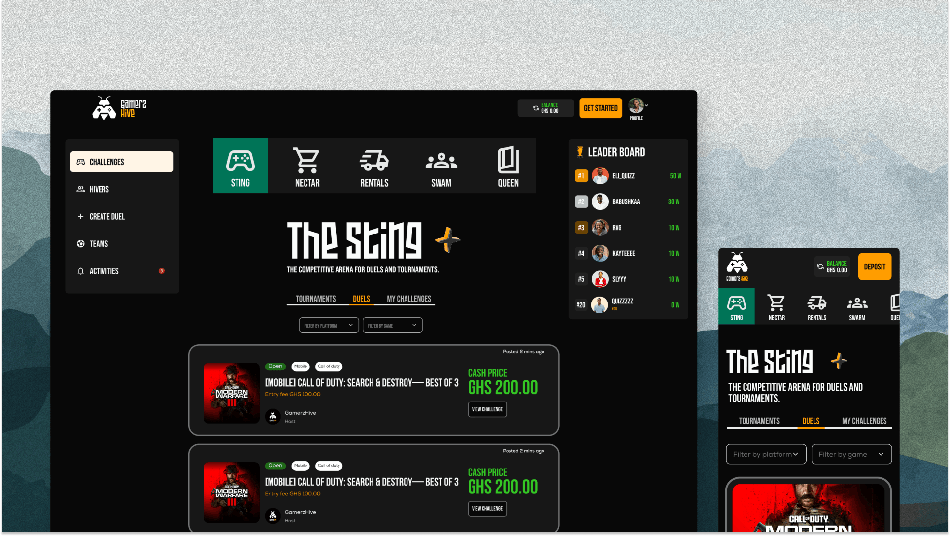 Connecting gamers through competitive challenges and cash tournaments.